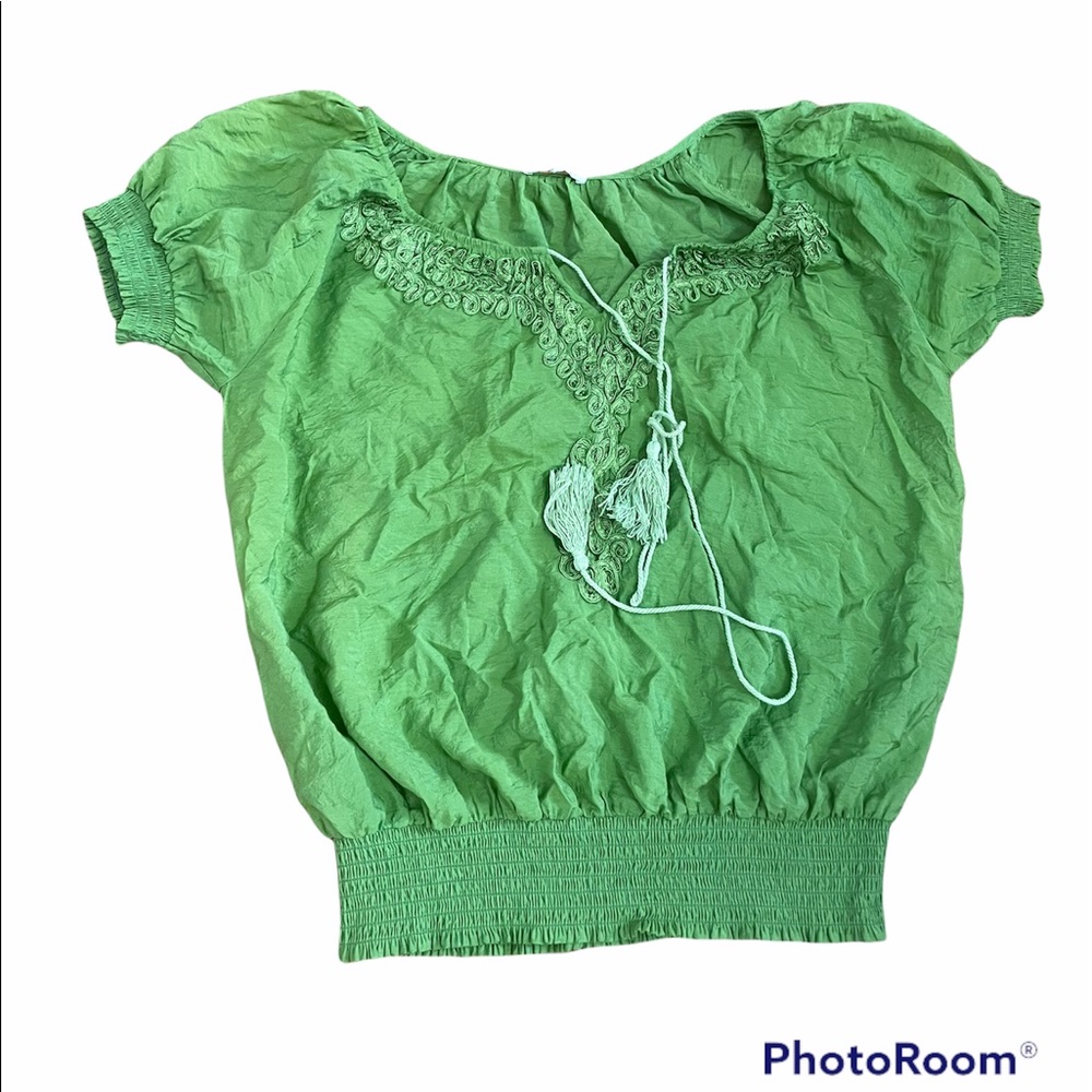 Lime green Bohemian blouse